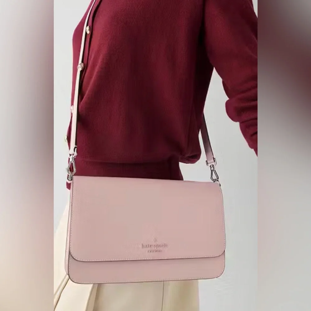 Kate Spade Tutu Pink Textured‎ Patent Leather Madison Medium Flap